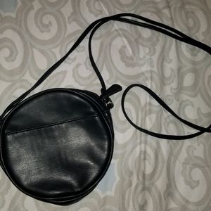 Small Round Faux Leather Crossbody